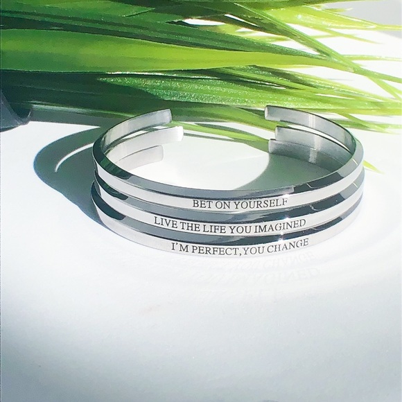Stainless Steel Mantra Bangles - Picture 3 of 3